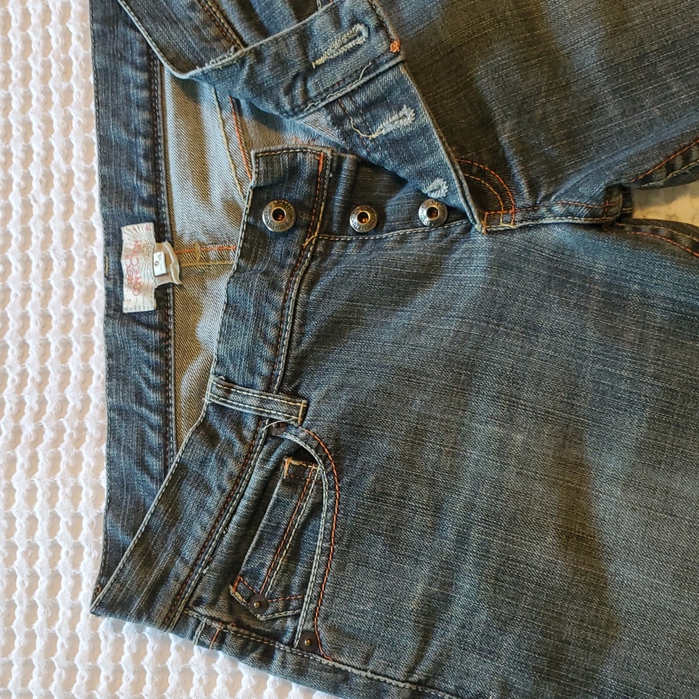Embroidered Button Fly Jeans - Picture 7 of 14